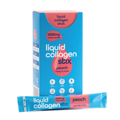 Liquid Collagen Stix Peach 14-pack bottle on white background