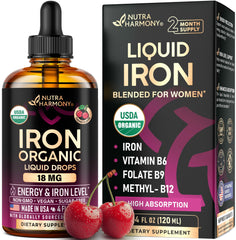 Liquid iron drops bottle for women 18 mg