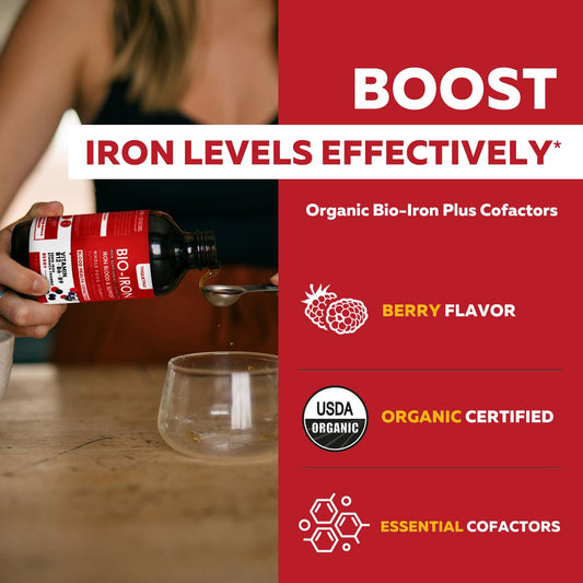 Close-up of Berry Flavor Liquid Iron bottle label