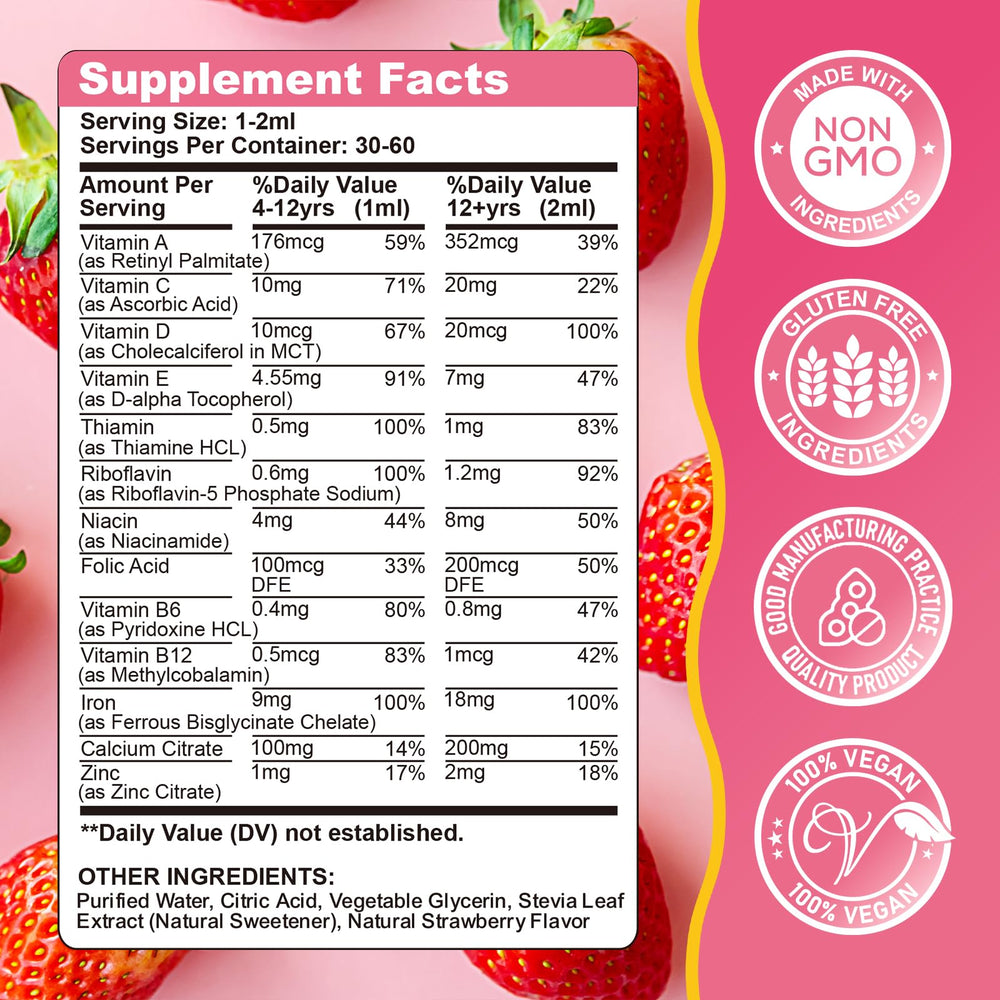 Liquid iron formula mixed into juice or baby food