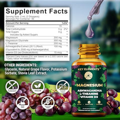 Dropper bottle of liquid magnesium glycinate supplement