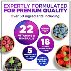 Close-up of berry flavor liquid multivitamin