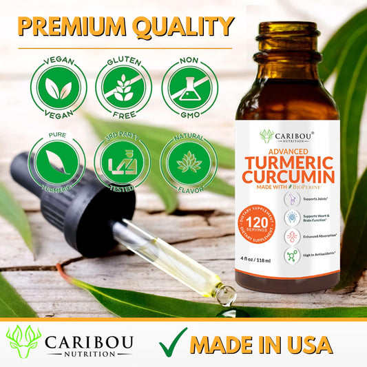 Close-up of bottle showing turmeric curcumin label