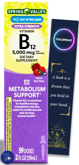 Bottle of Spring Valley liquid vitamin B12 5000mcg Berry flavor, 2 oz