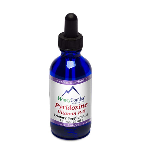 Liquid Vitamin B6 drops with dropper for brain function and immune support