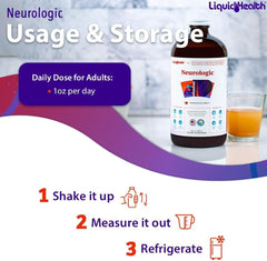 LIQUIDHEALTH Neurologic Focus label – USA-made, clean vegan formula