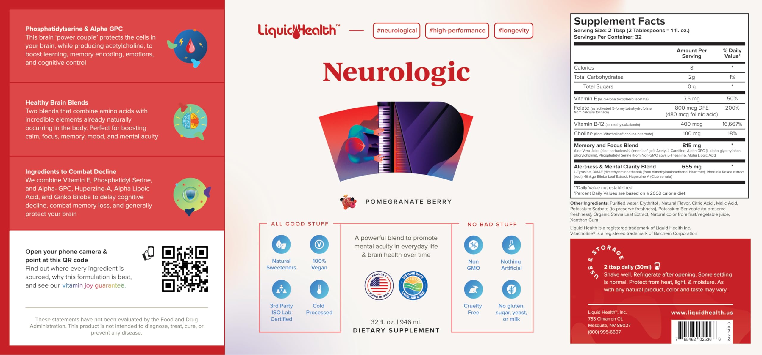 LIQUIDHEALTH Neurologic Focus two-pack packaging for steady supply