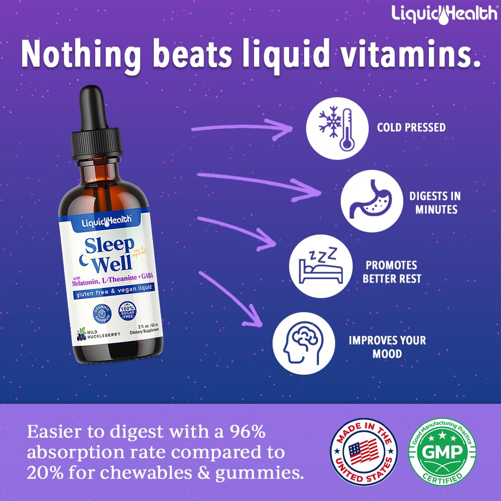 Melatonin, Vitamin B6 and L-Theanine ingredients shown