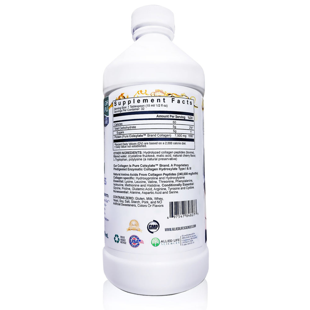 Graphic showing hydrolyzed collagen peptides content in LiquiVive