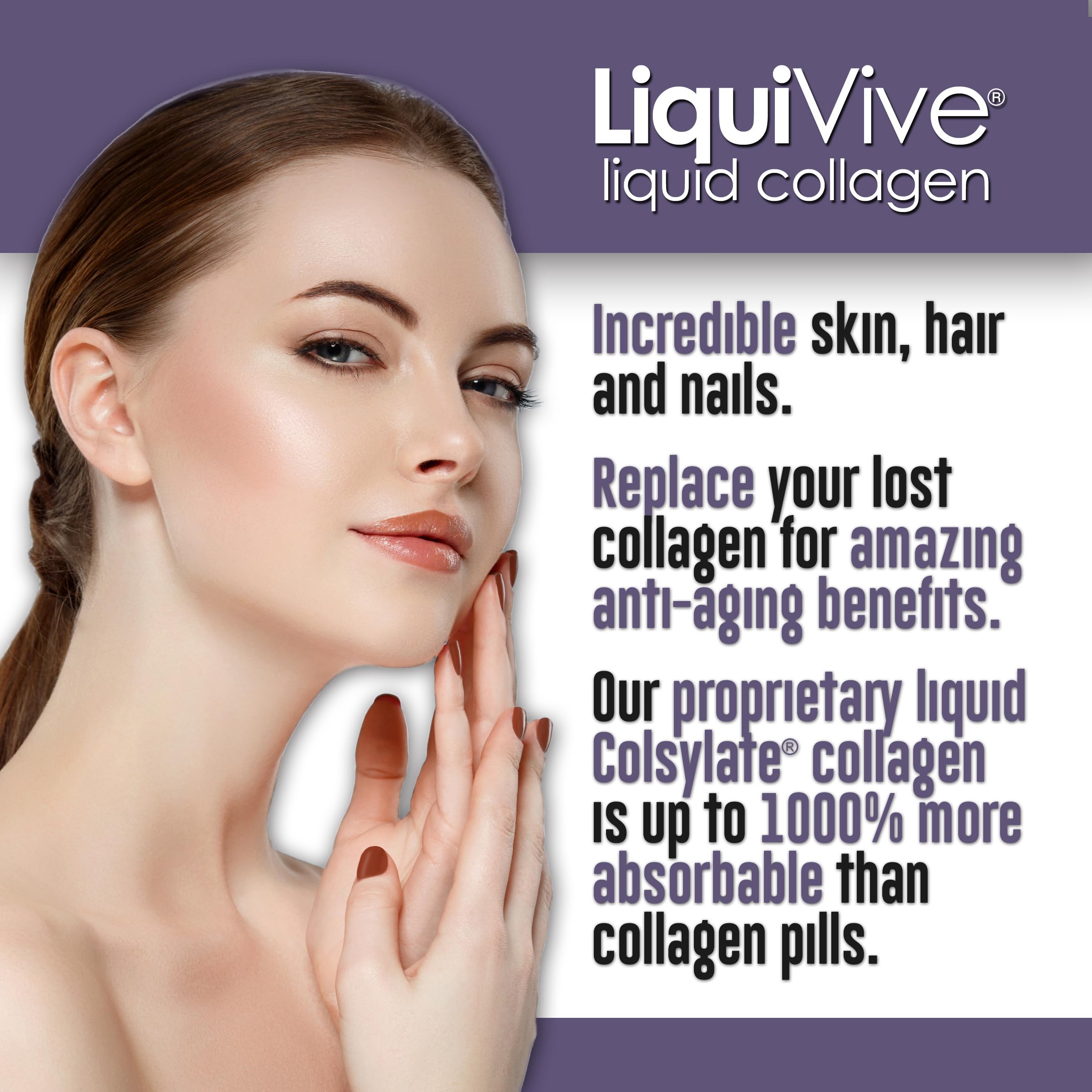 LiquiVive Liquid Collagen bottle side angle