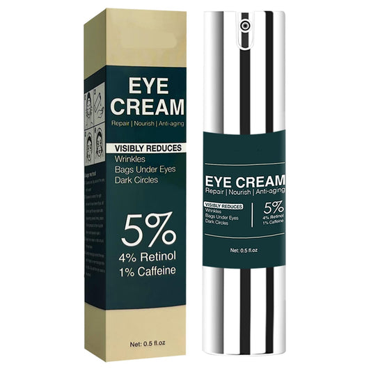 Lirisht retinol caffeine eye cream jar showing premium packaging for anti-aging under-eye care.