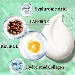 Lirisht close-up of smoother under-eye area after applying the cream.