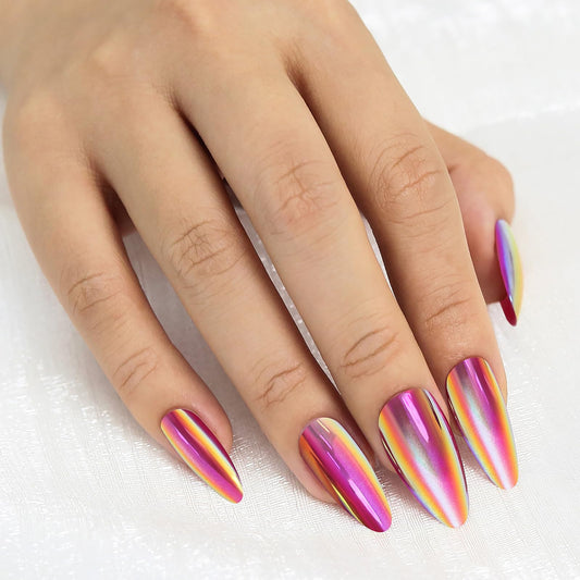 LISSMOMO almond nails with instant French tip for quick polished looks.
