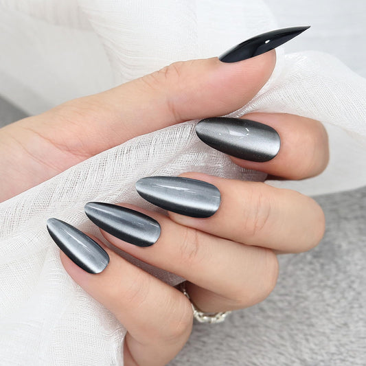 LISSMOMO almond nails show an elegant shape for a longer, flattering look.