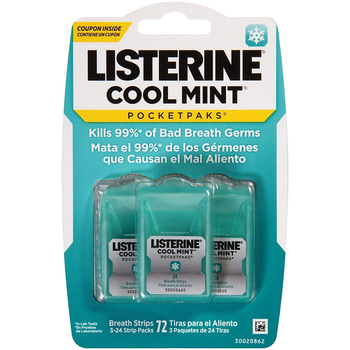 Listerine PocketPaks Cool Mint breath strips 288-count, Pack of 4