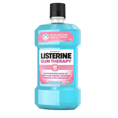 Left side profile of Listerine Gum Therapy Glacier Mint 1 L bottle