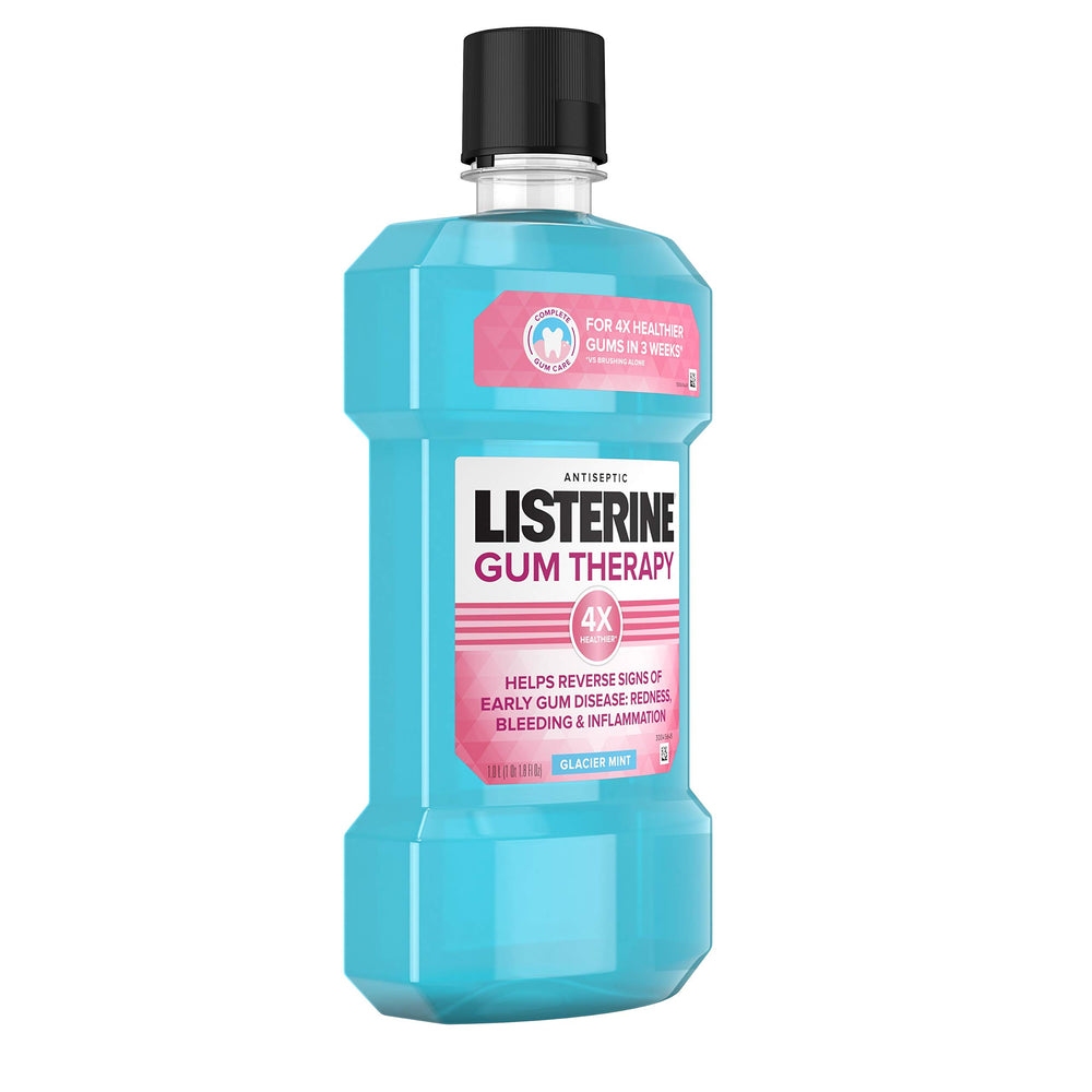 Right side profile of Listerine Gum Therapy Glacier Mint 1 L bottle
