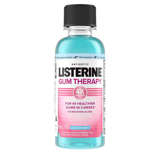 Front view of Listerine Gum Therapy Glacier Mint bottle