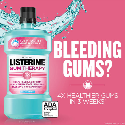 Listerine Gum Therapy glacier mint bottle label close-up