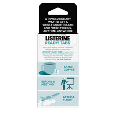 Listerine Ready Tabs packaging showing Clean Mint flavor