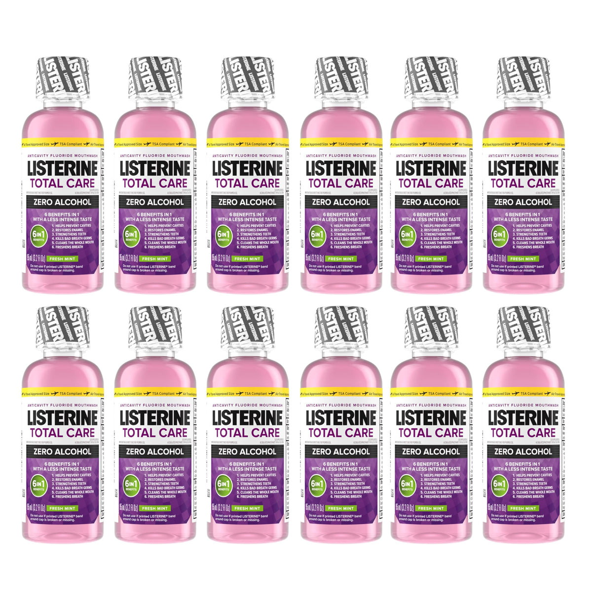 Front view of Listerine Total Care Alcohol-Free Fresh Mint 95 mL bottle