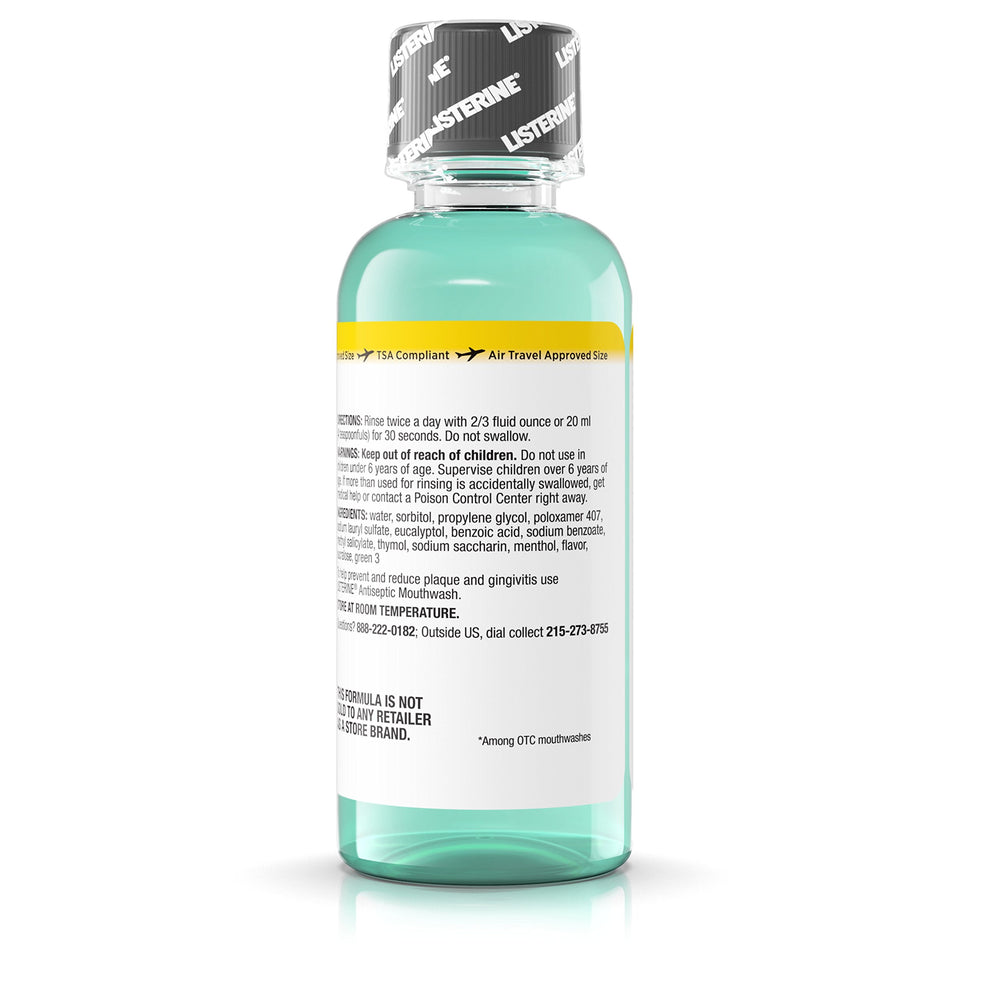 Listerine Zero Alcohol Mouthwash bottle with cap