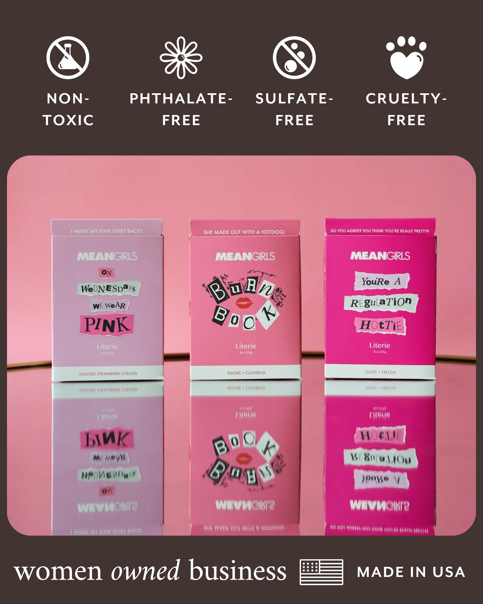 Literie 50-hour burn-time candle in gift-ready packaging.