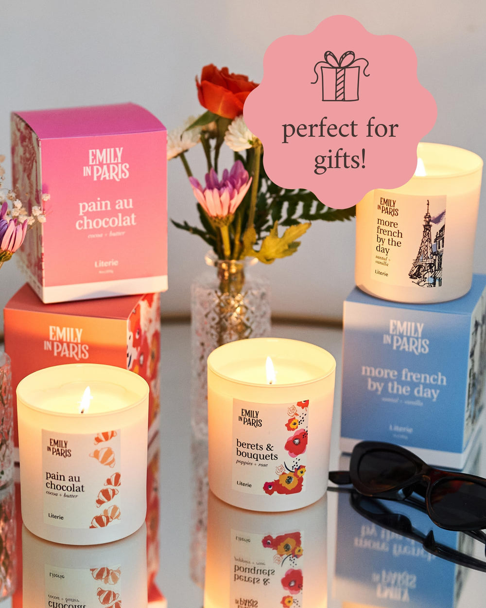 Literie Emily candle, vegan-soy-coconut wax offers an eco-friendly fragrance option for stylish homes.