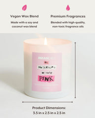 Literie Mean Girls-inspired candle featuring iconic label art for stylish room decor.