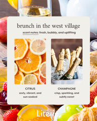 Citrus and champagne fragrance close-up for Literie NYC candle.