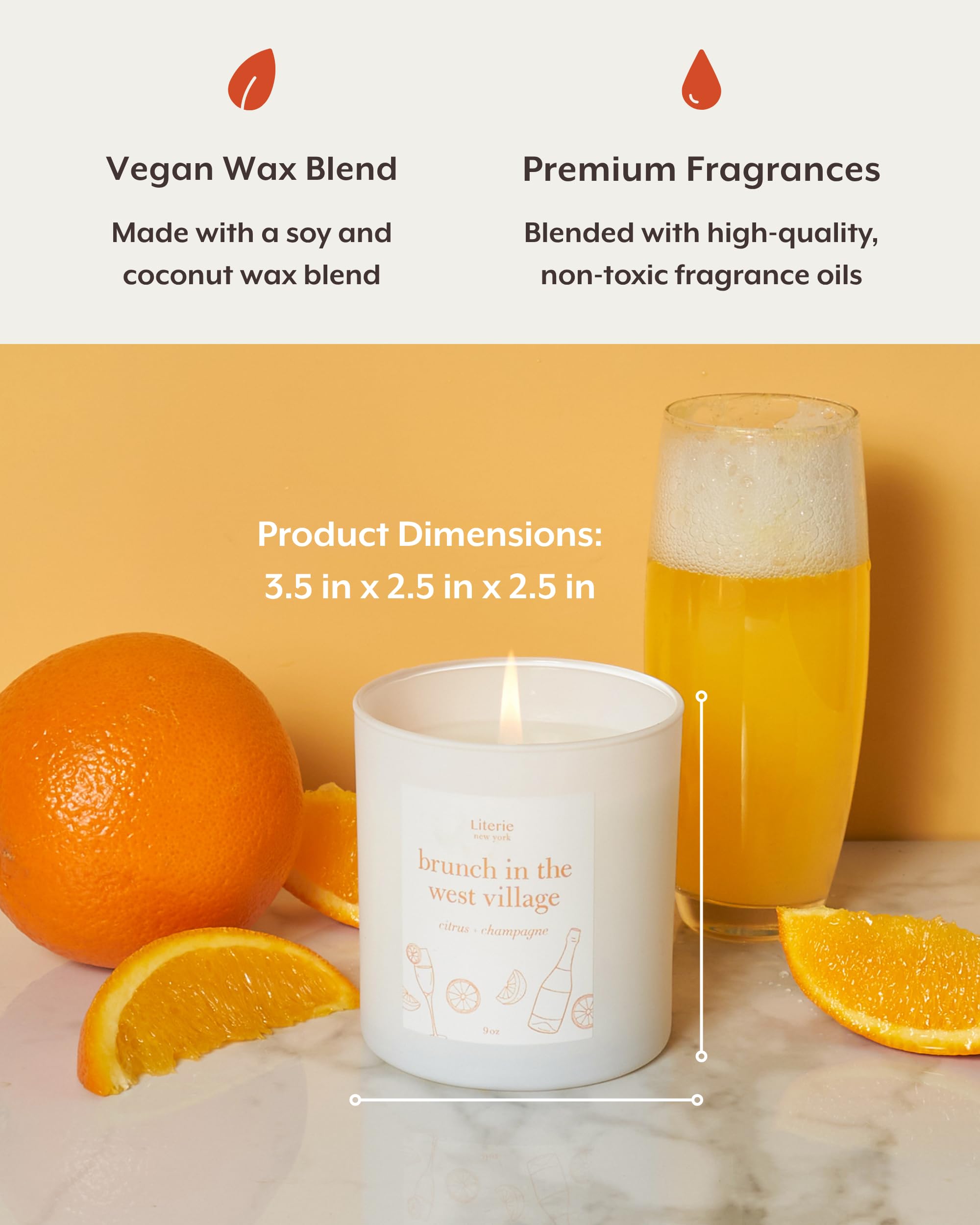 Home decor candle in chic West Village vibe setting.