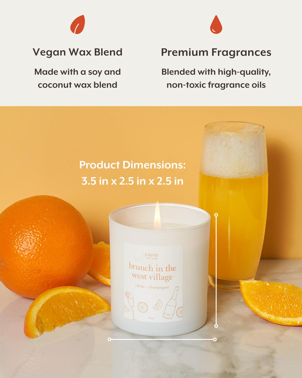 Home decor candle in chic West Village vibe setting.