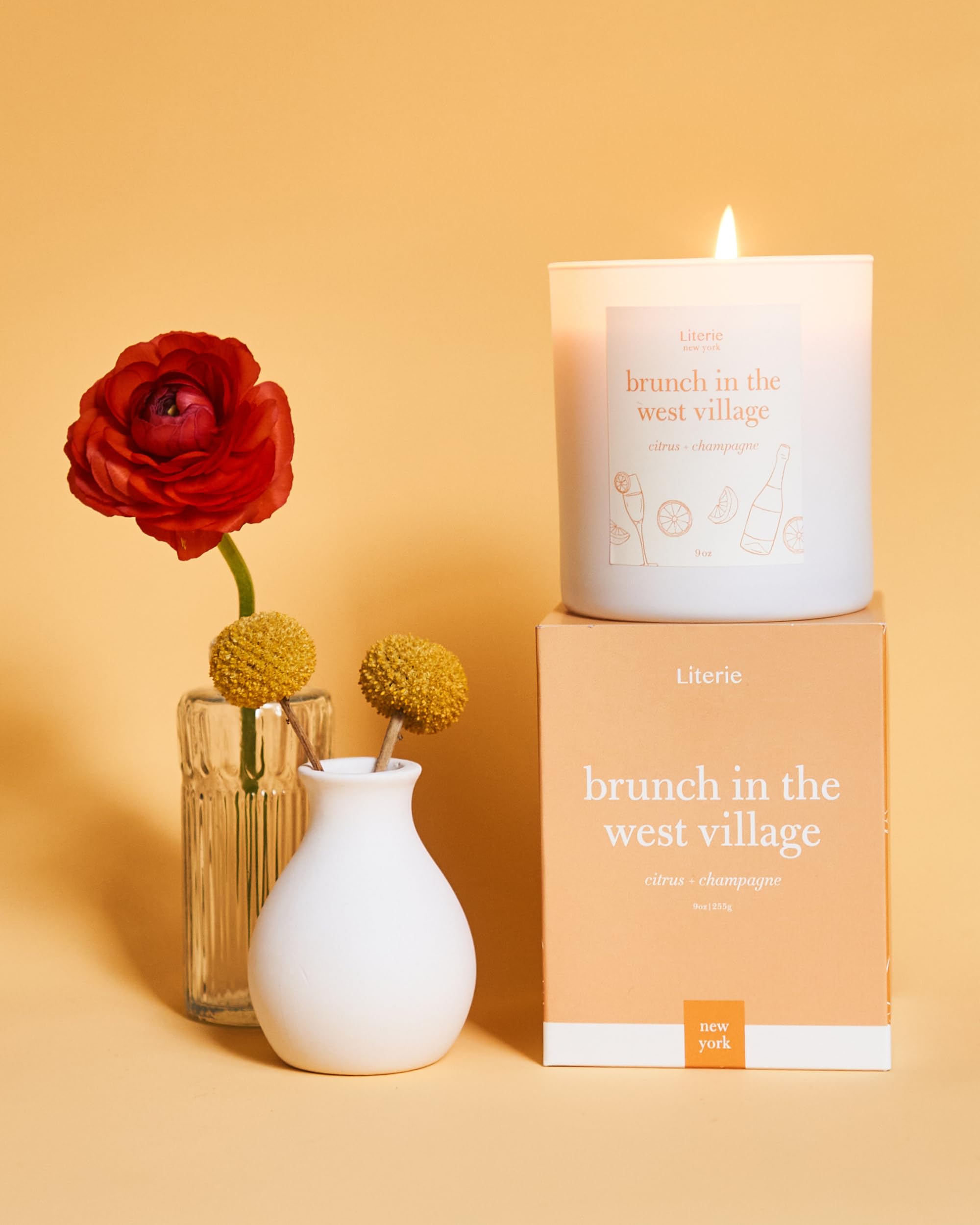 West Village brunch-themed candle by Literie NYC.
