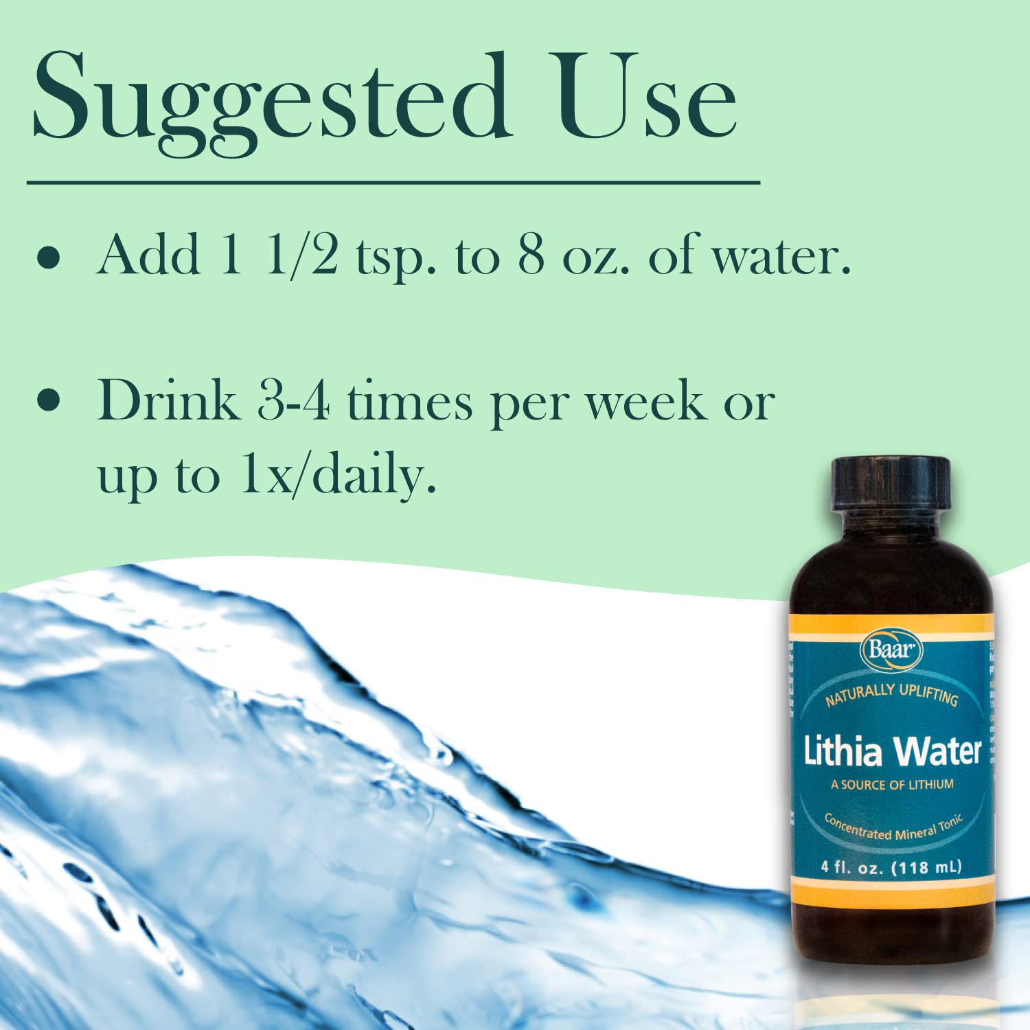Close-up of Lithia Water label on bottle