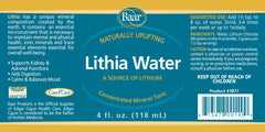 Lithia Water 4 oz bottle close-up with label