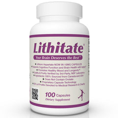 Lithitate Lithium Aspartate 10mg bottle front label