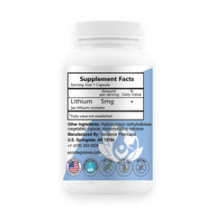Lithium orotate 100-capsule bottle close-up
