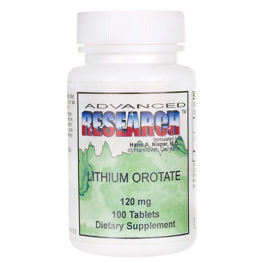 Lithium Orotate 100 Tabs bottle with label