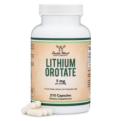 Bottle of Lithium Ootate 5 mg 210 capsules