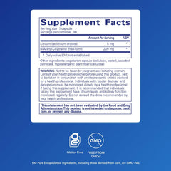 Lithium Orotate 5 mg and NAC capsules close-up