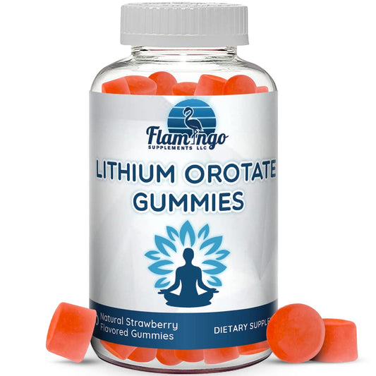 Lithium Orotate Gummies strawberry flavor bottle label - 60 count