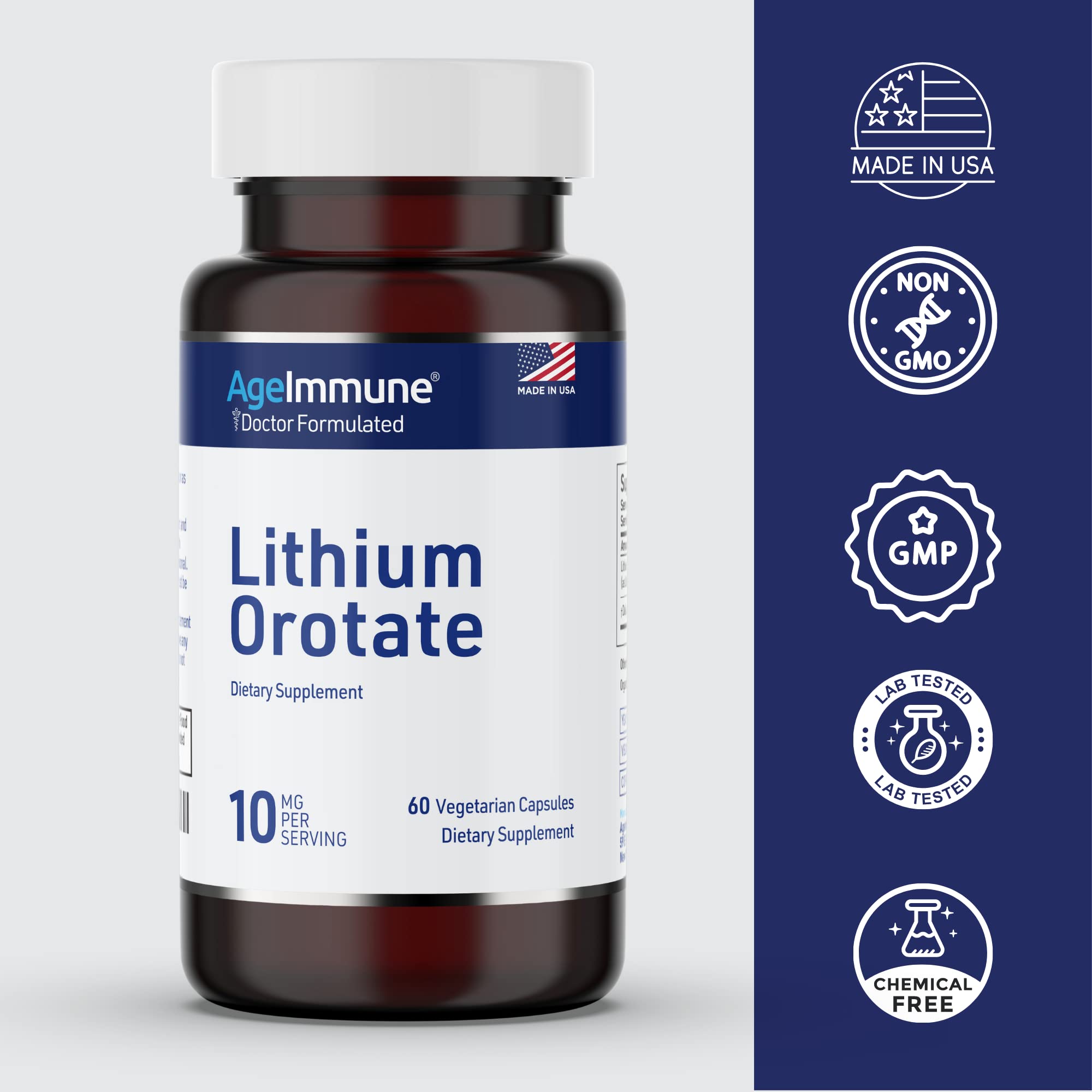 Product packaging showing Magnesium Stearate Free claim.