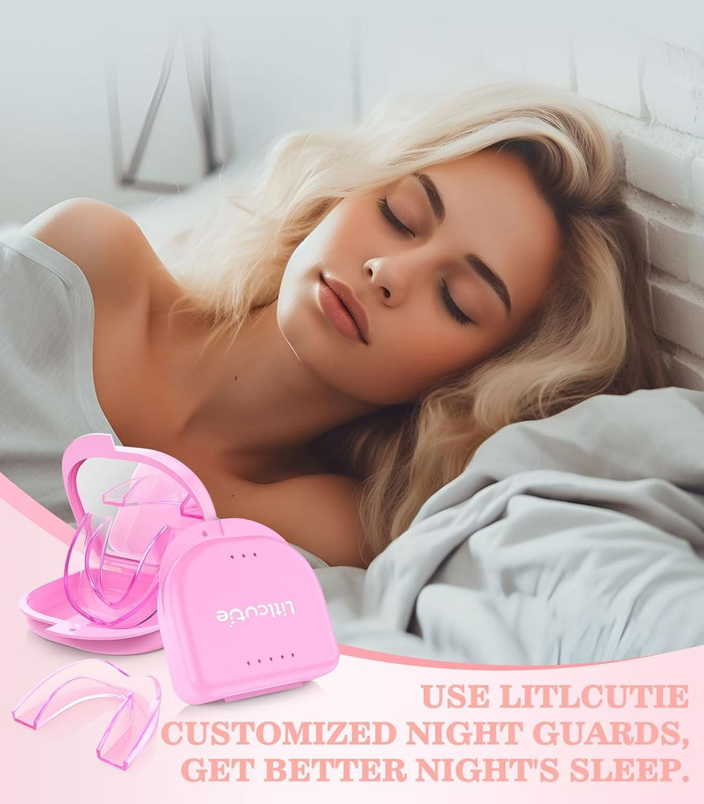 Litlcutie night guard with 2 protective cases – four-pack packaging