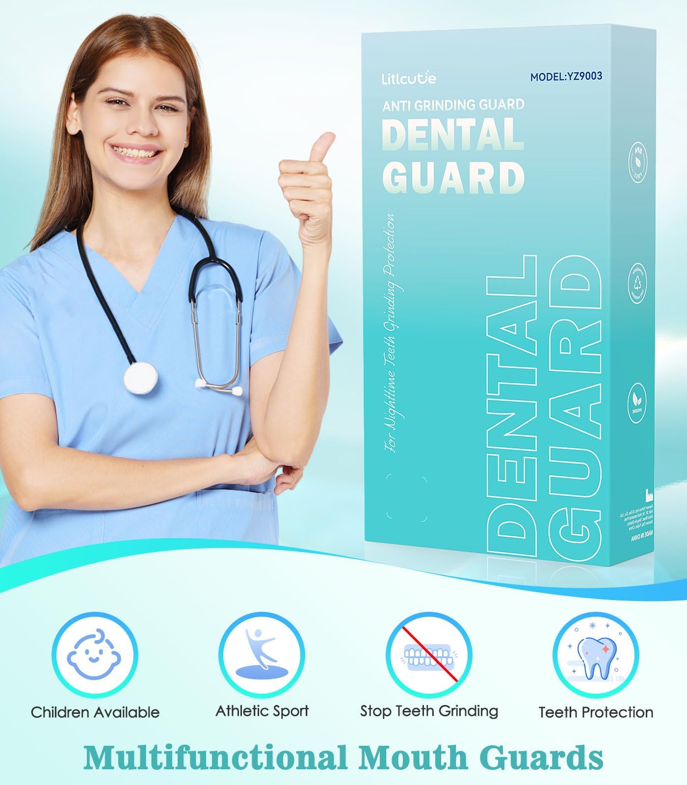 Soft, thin-edged mouth guard designed for a secure, comfortable fit