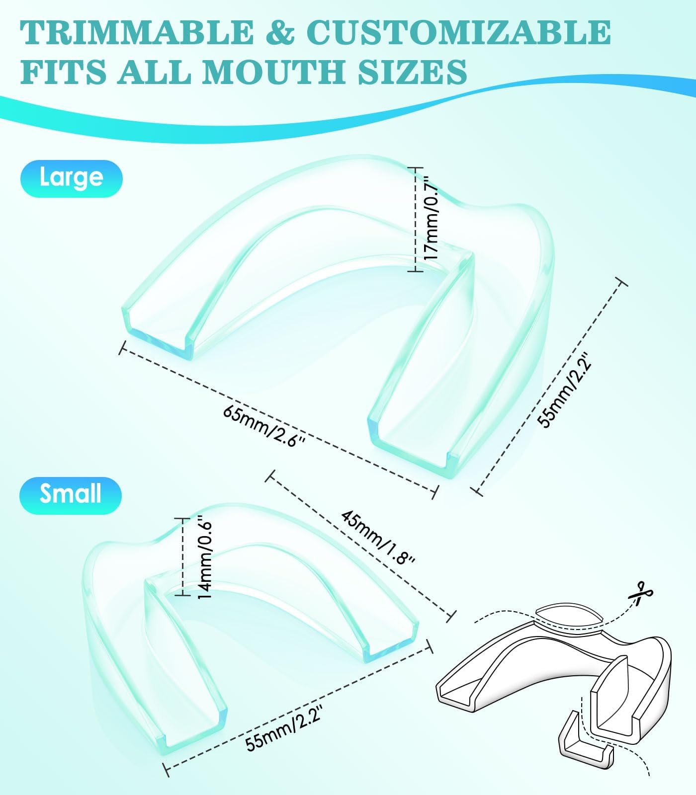 Moldable EVA guards showing two sizes