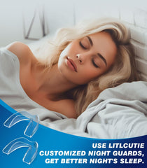 Litlcutie mouth guard laid flat to show clear material and slim profile