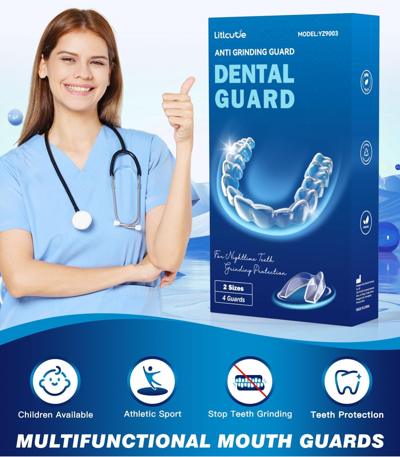 Litlcutie mouth guard in use illustrating comfortable fit