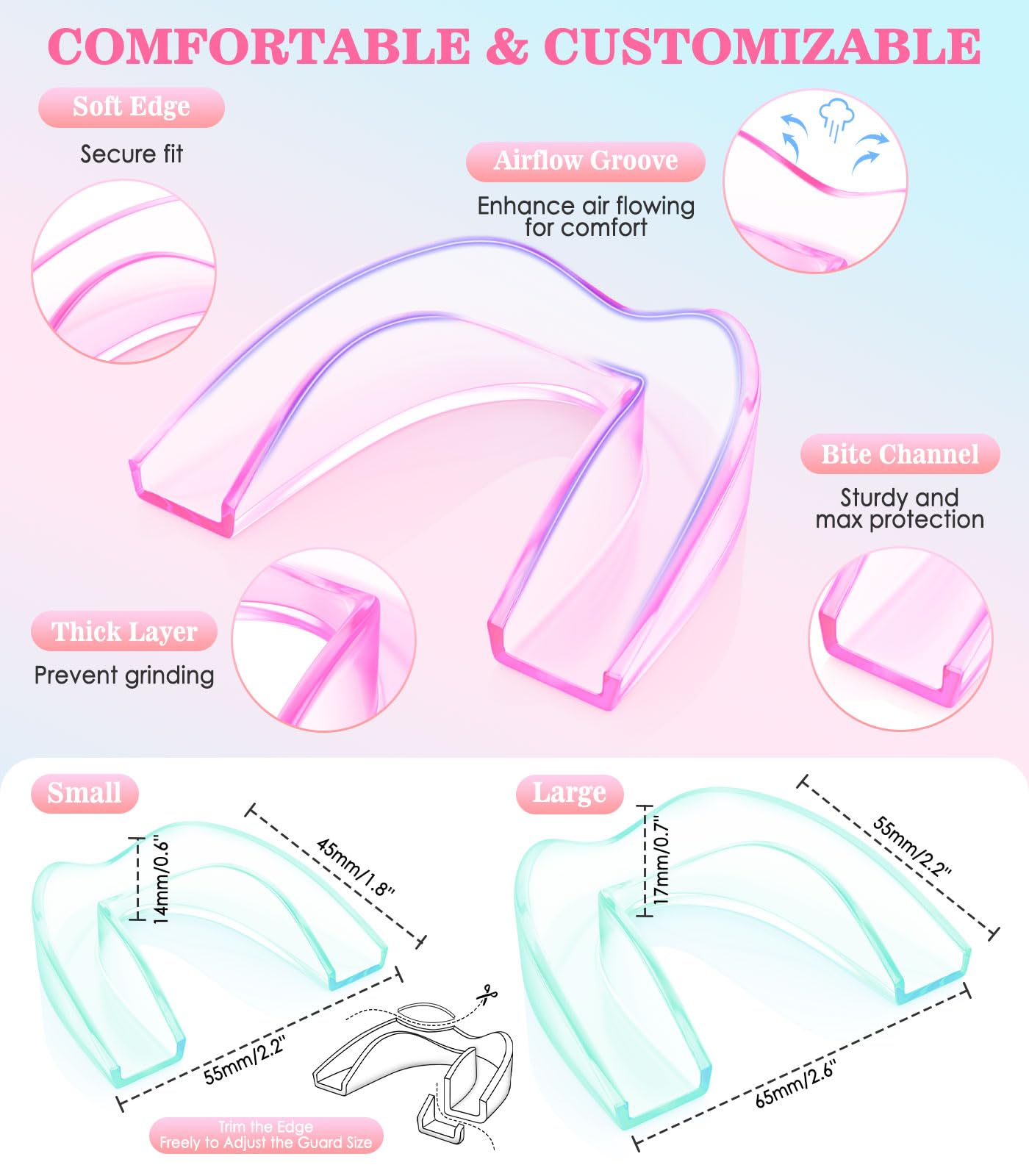 Litlcutie pink mouth guard – size 2 detail