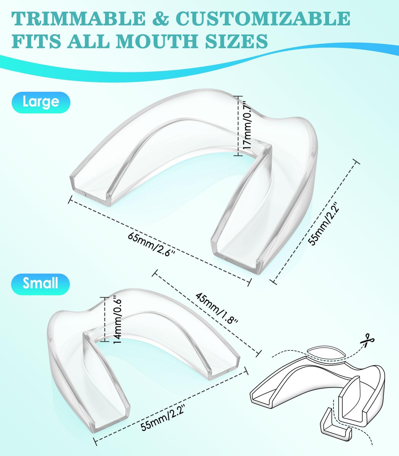 Mouth guard being placed into its protective storage box