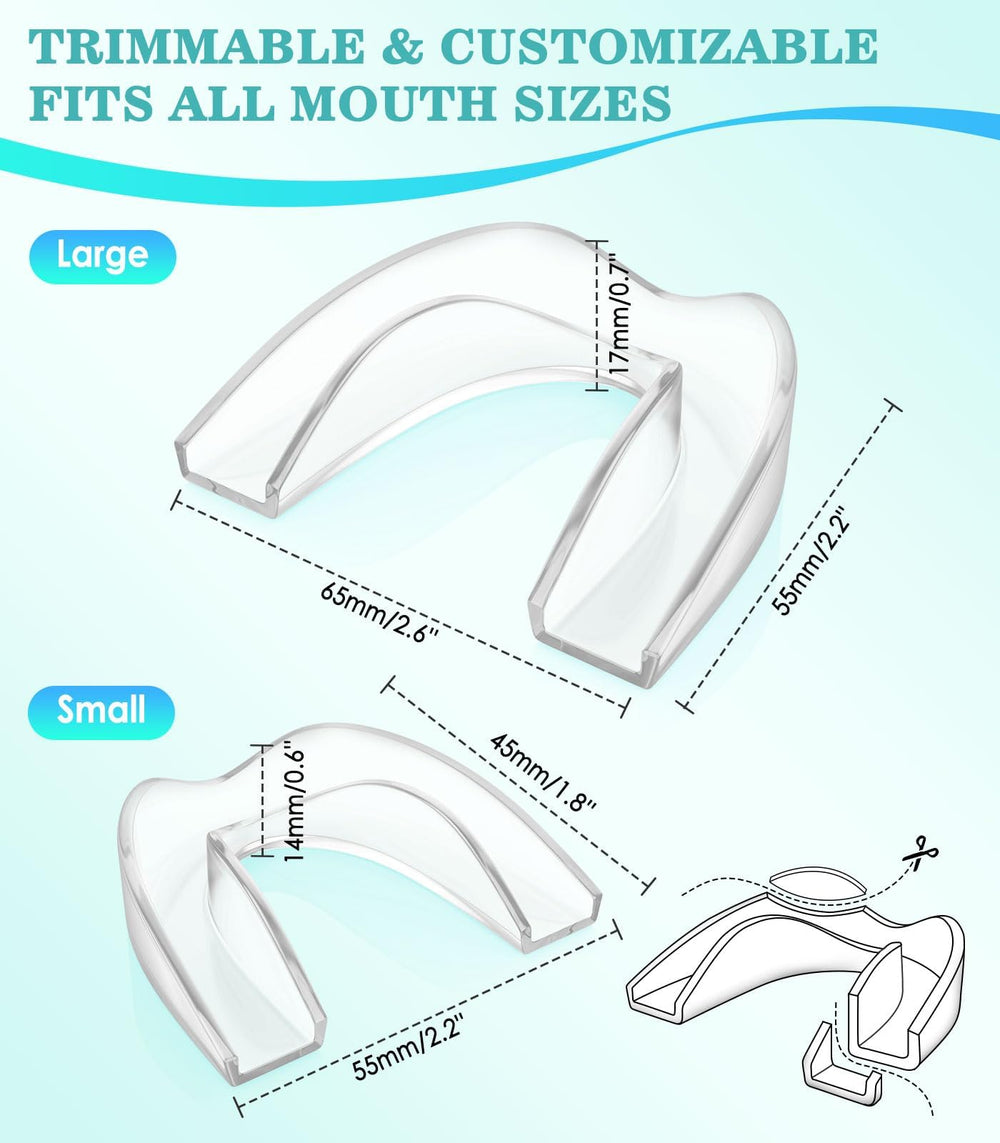 Mouth guard being placed into its protective storage box